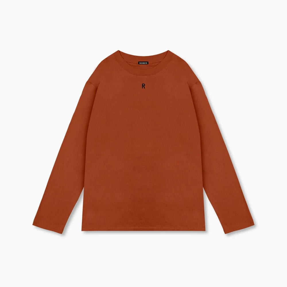Relaxed Long Sleeve Tee in Lava