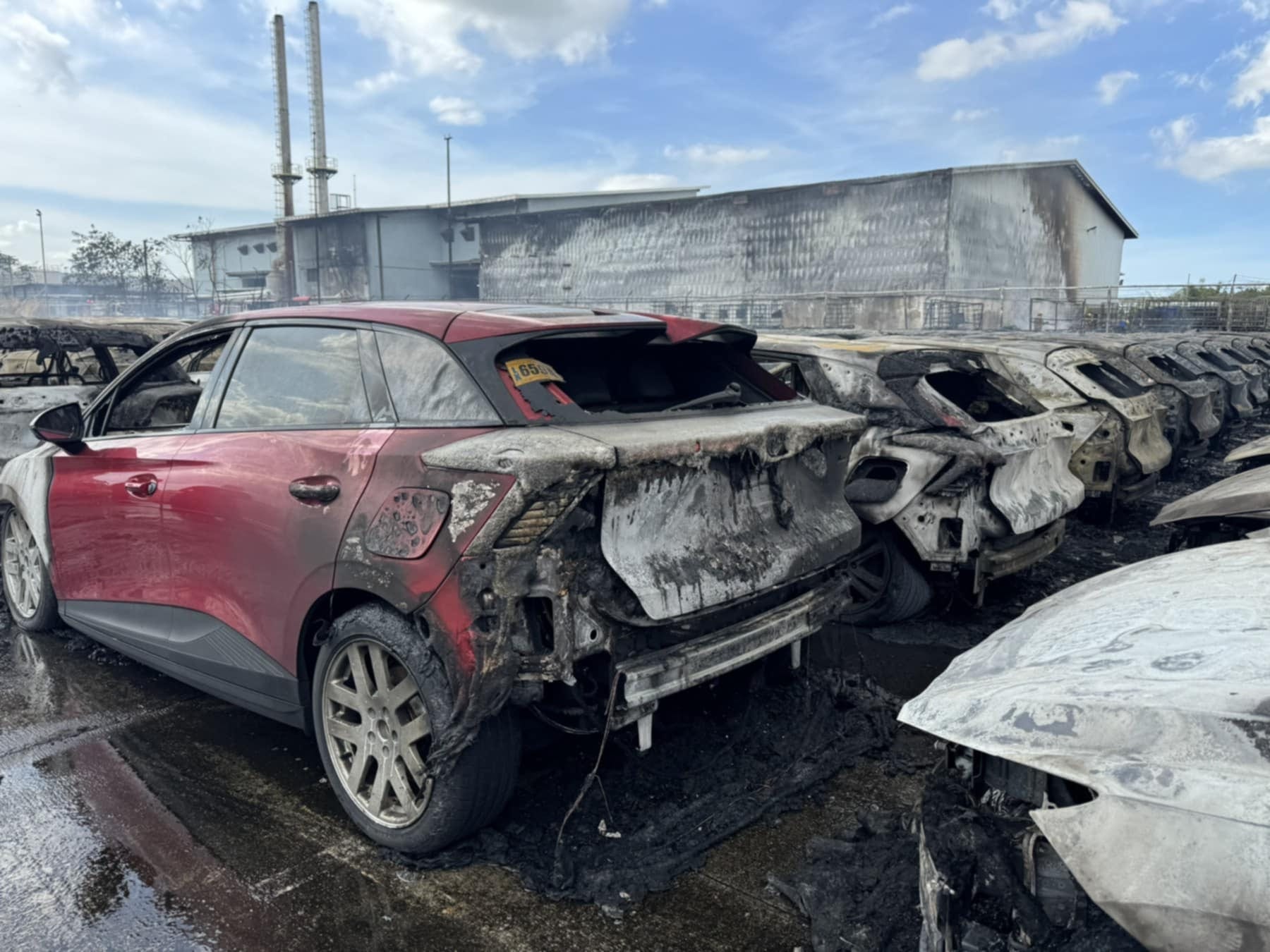 Burned MG vehicles in Batangas