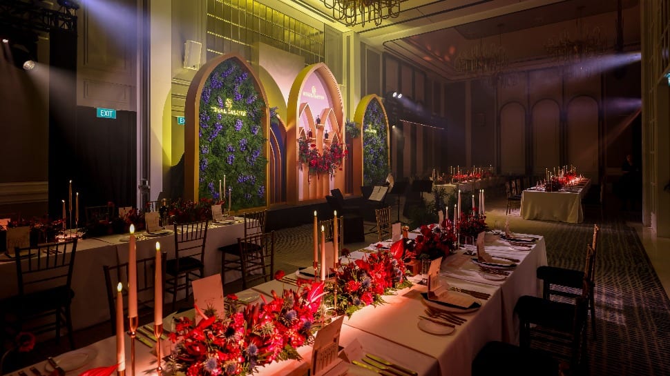 Royal Salute whisky dinner table setup