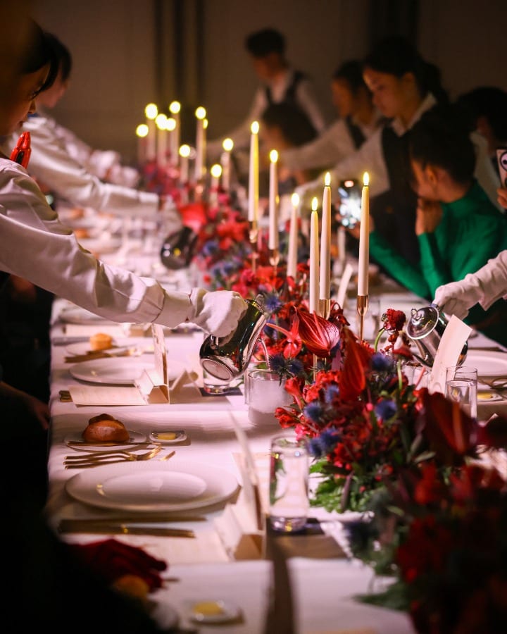 Royal Salute whisky dinner table setup