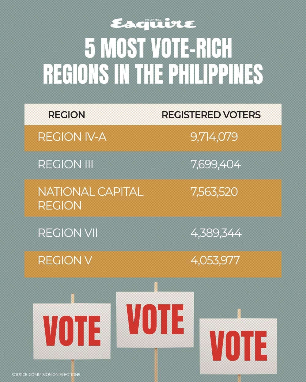 Voters by region