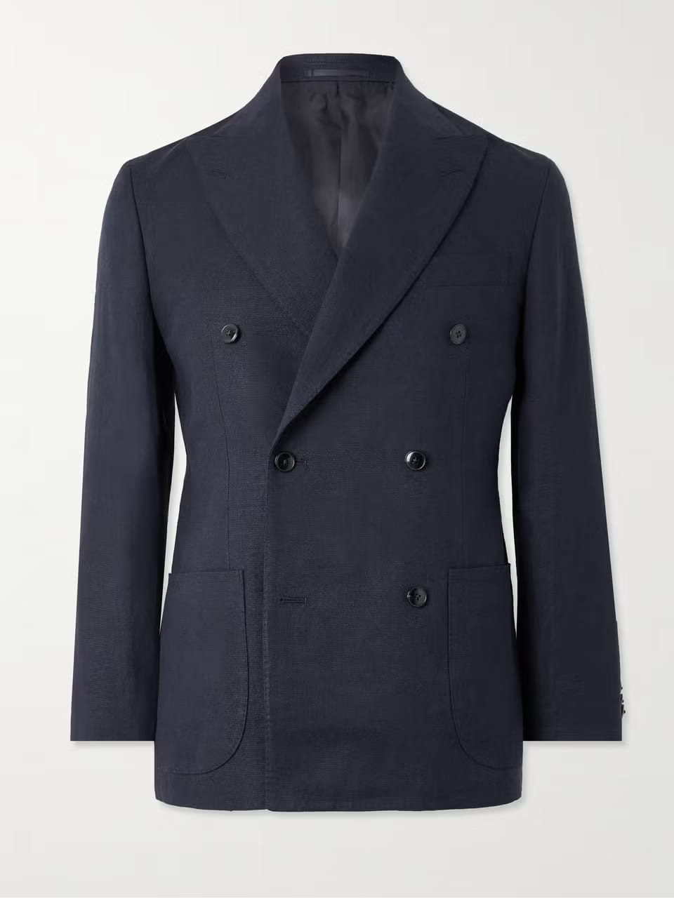 Kaptain Sunshine Double-Breasted Linen and Silk-Blend Blazer