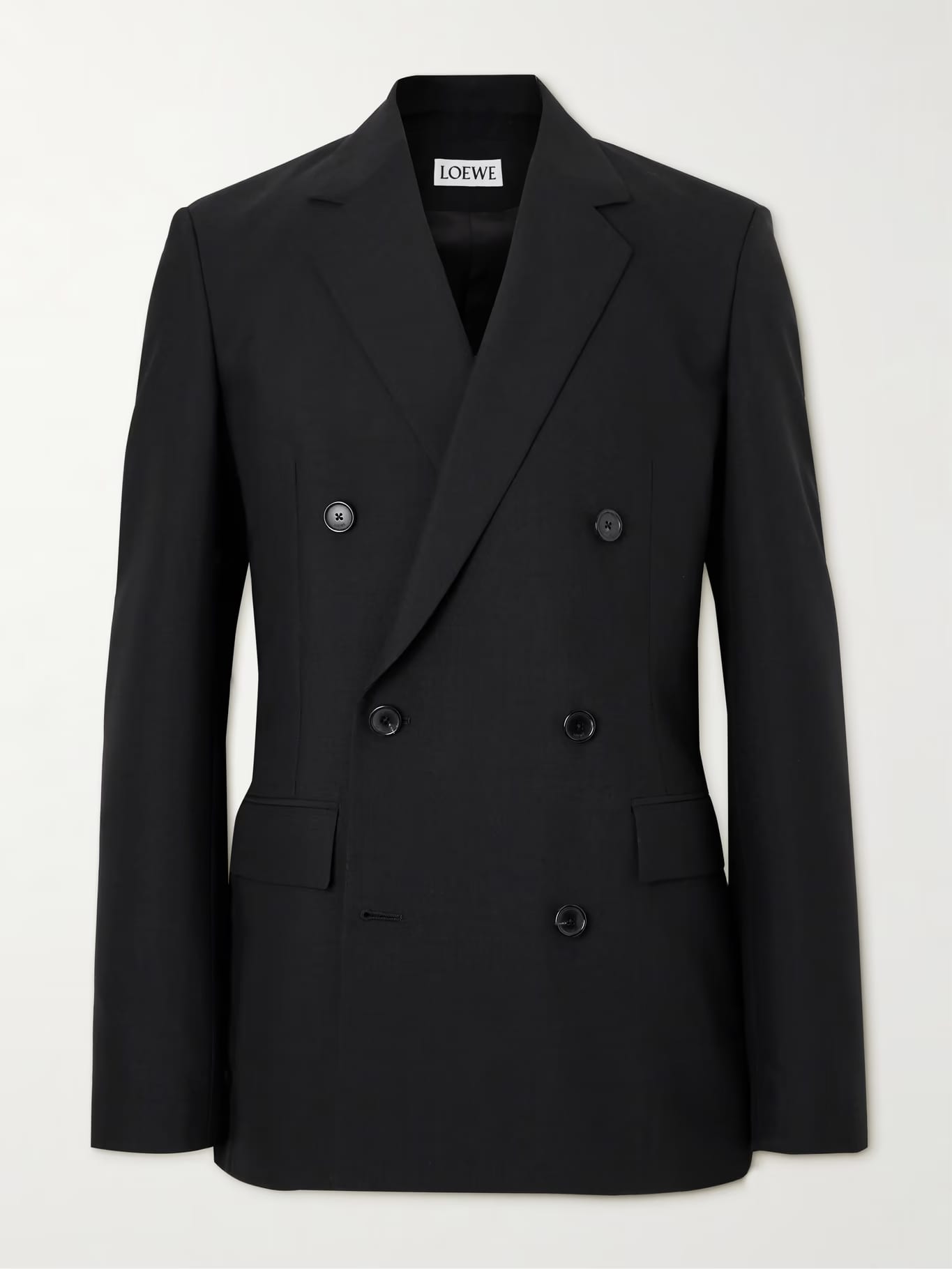 Loewe Double-Breasted Wool and Mohair-Blend Suit Jacket