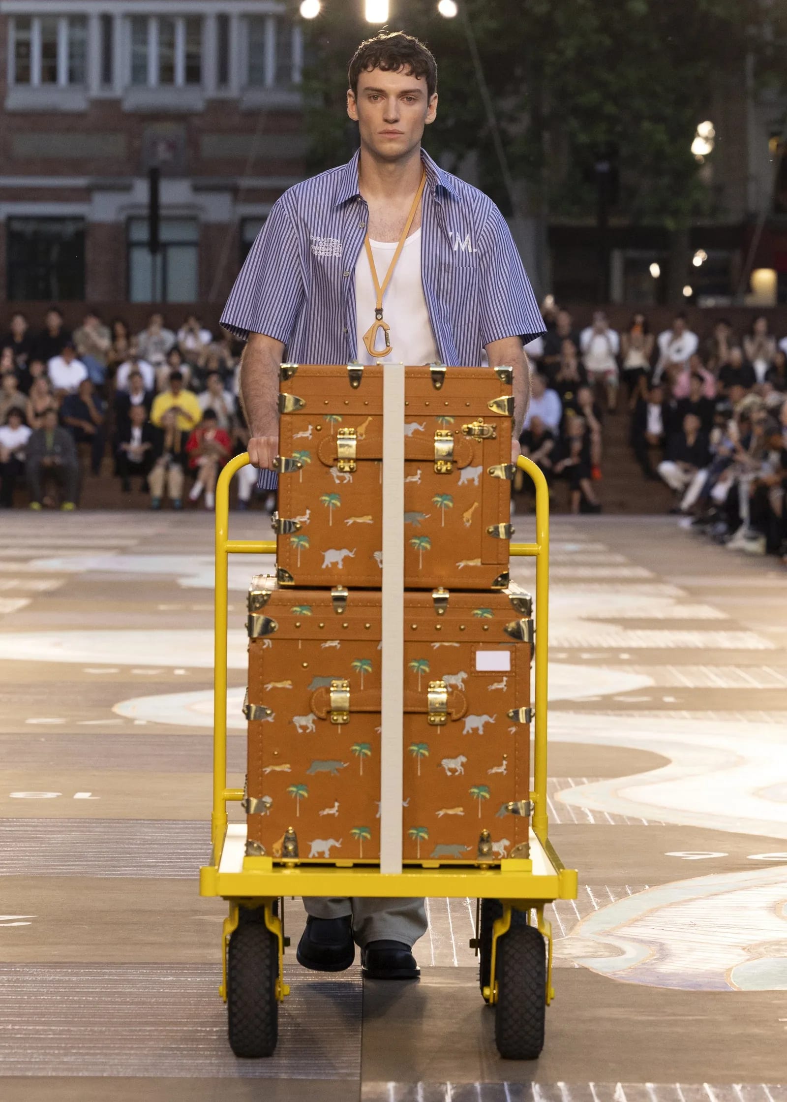 Louis Vuitton luggage featured at Fashion show
