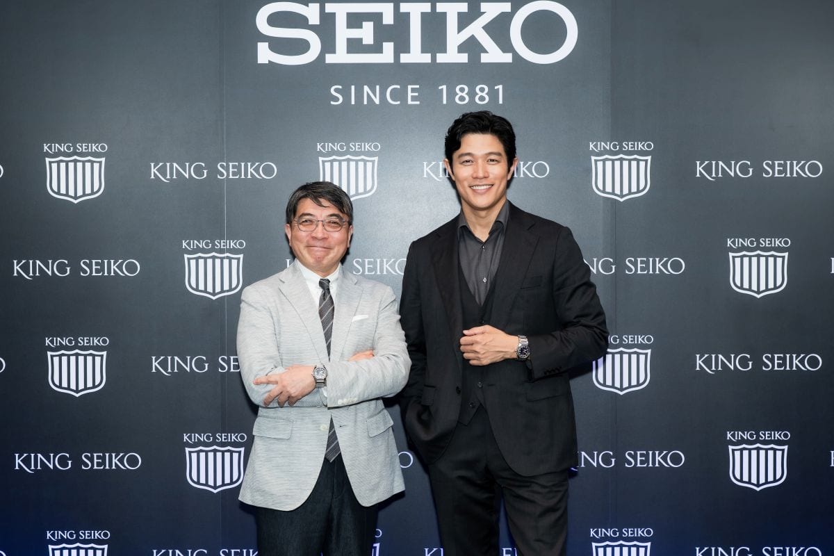 Seiko Watch Corporation President Akio Naito with King Seiko's first global ambassador Ryohei Suzuki