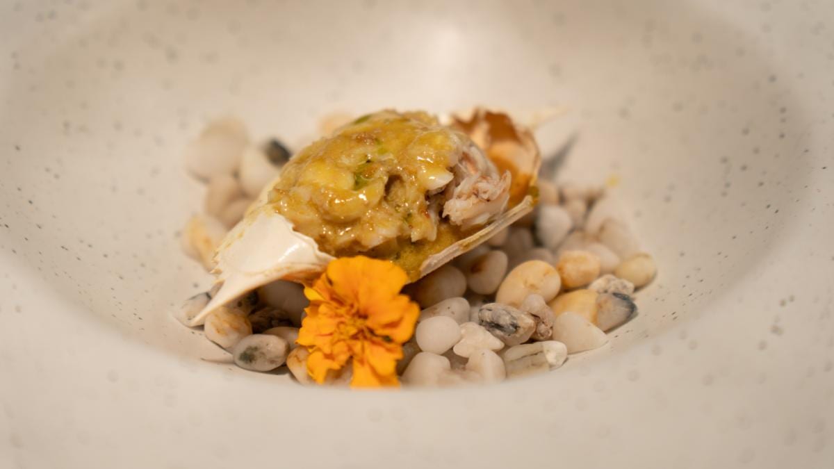 First course: Rellenong Alimasag