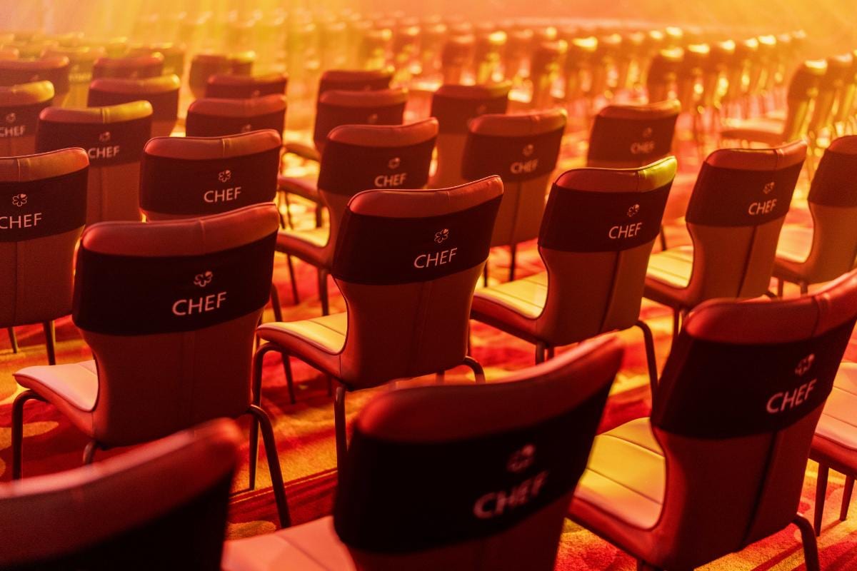 Chefs' seats during the ceremony