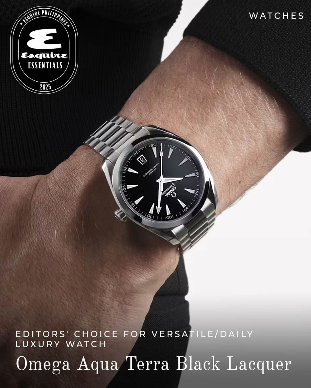 Editors' Choice for Daily Luxury Watch: Omega Seamaster Aqua Terra Black Lacquer