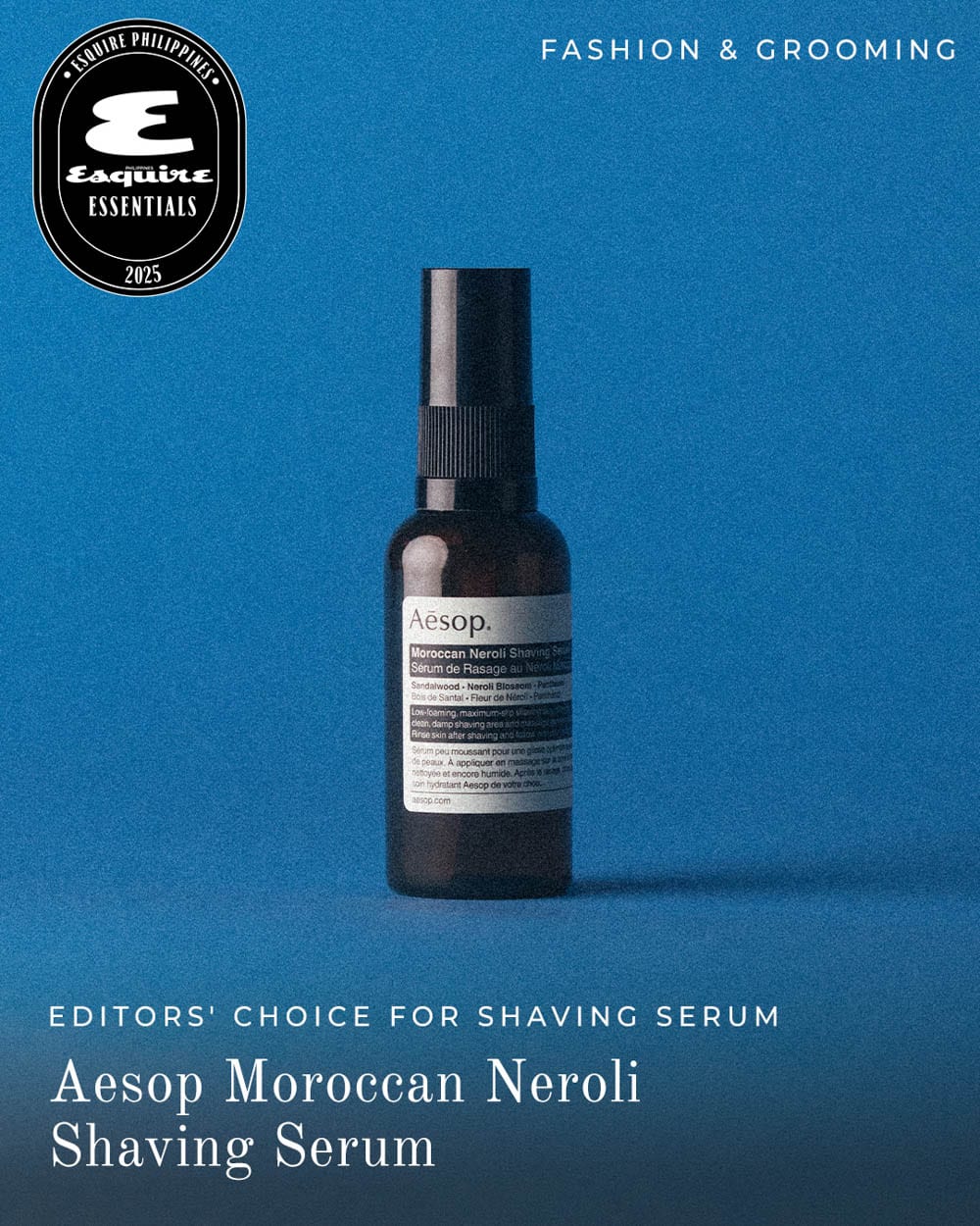 Editors' Choice for Shaving Serum: Aesop Moroccan Neroli Shaving Serum