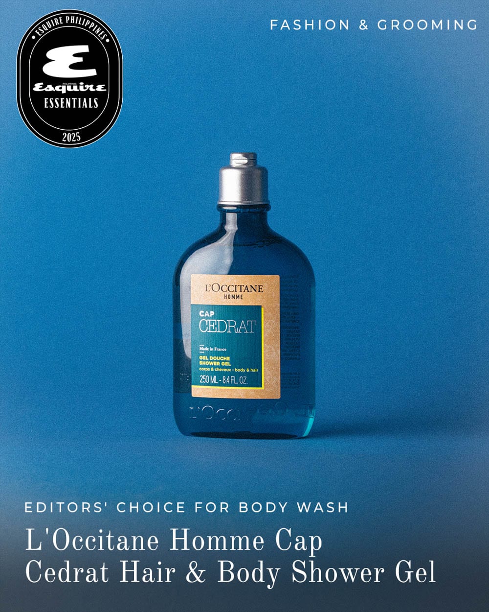 Editors' Choice for Body Wash: L'Occitane Homme Cap Cedrat Hair & Body Shower Gel