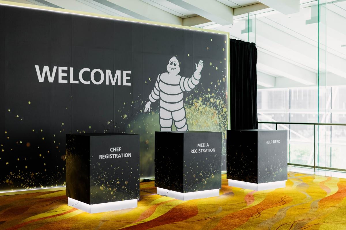 The registration booths