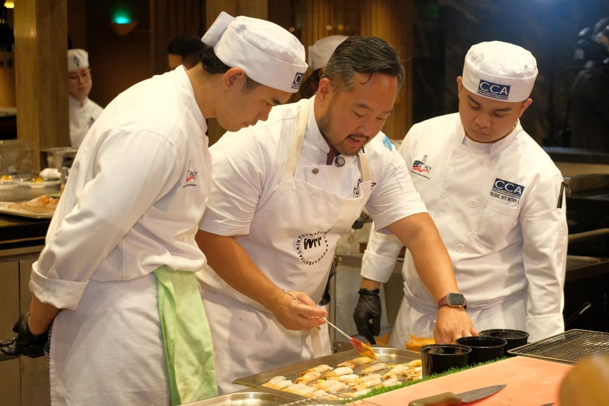 Chef Lordfer Lalicon guides the Center for Culinary Arts Manila students.