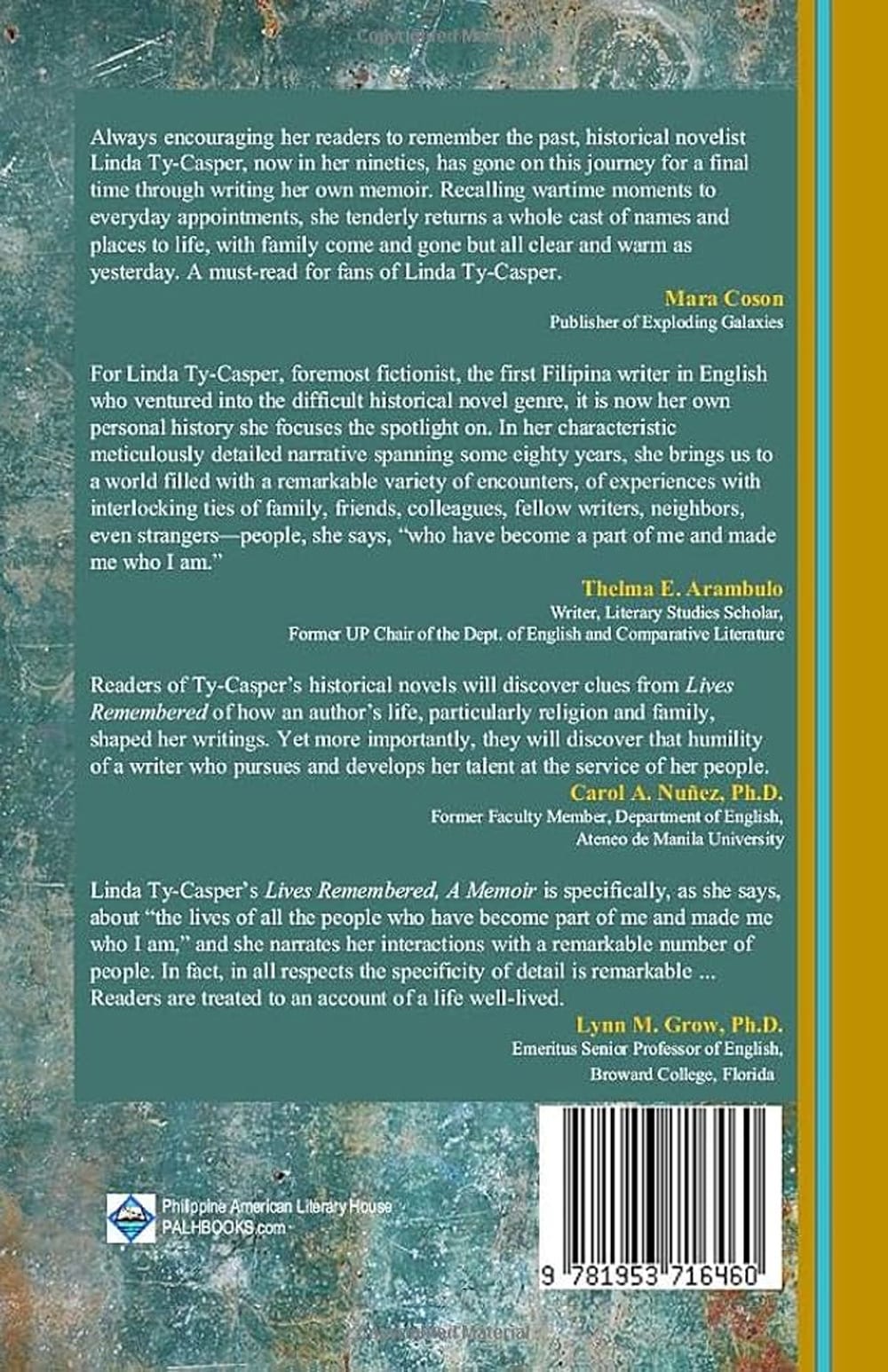 Lives Remembered back cover