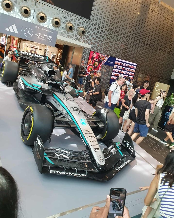 Mercedes Petronas F1 car mall display