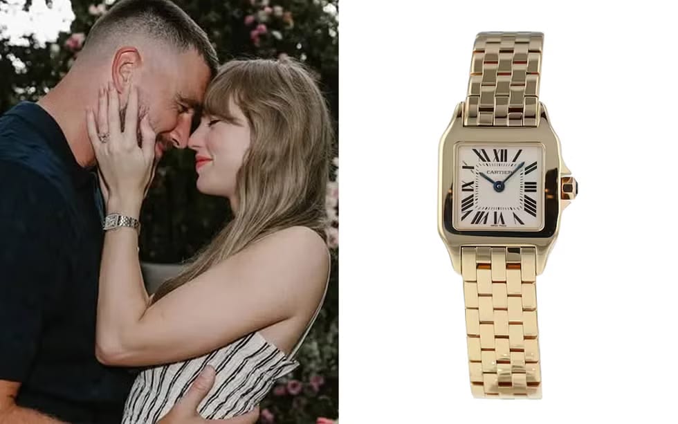 Taylor Swift wearing a Cartier Demoiselle