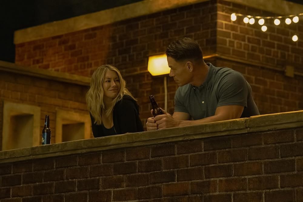 John Cena and Jennifer Holland in Peacemaker (2022)